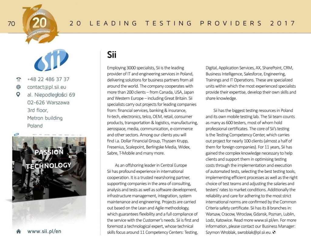 leading testing provider